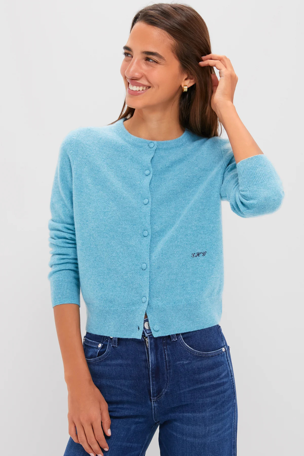 Blue Mist Cashmere Riley Cardigan | Tuckernuck (US)