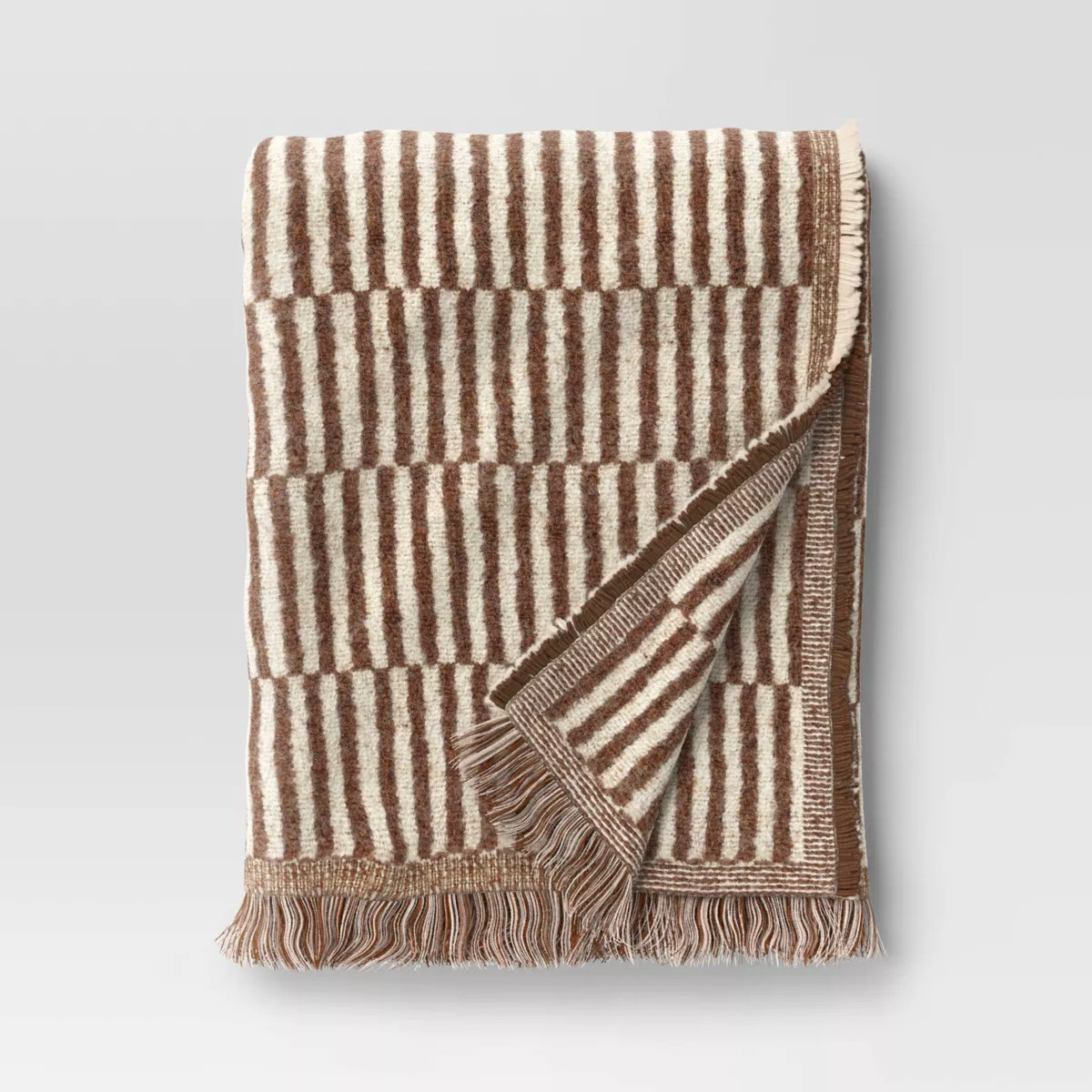 50''x60'' Oversized Woven Linework Throw Blanket Dark Camel/Cream - Threshold™ | Target