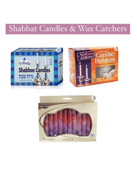 Shabbat candles and disposable wax catchers