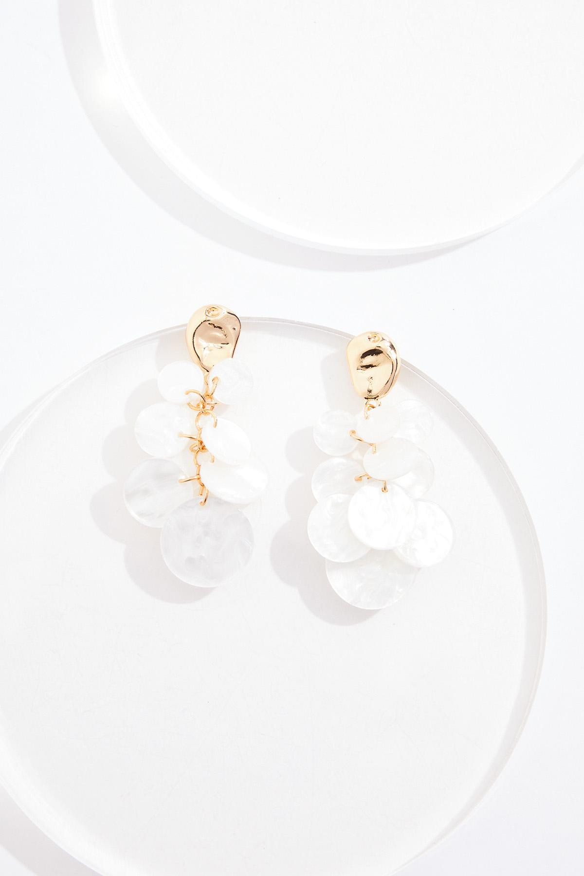 White Lucite Tassel Drop Earrings | Cato Fashions