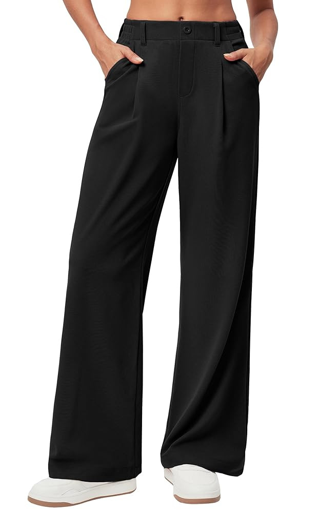 Ewedoos Wide Leg Pants Woman Stretchy Work Dress Pants Women Pull on Business Casual Slacks Trous... | Amazon (US)