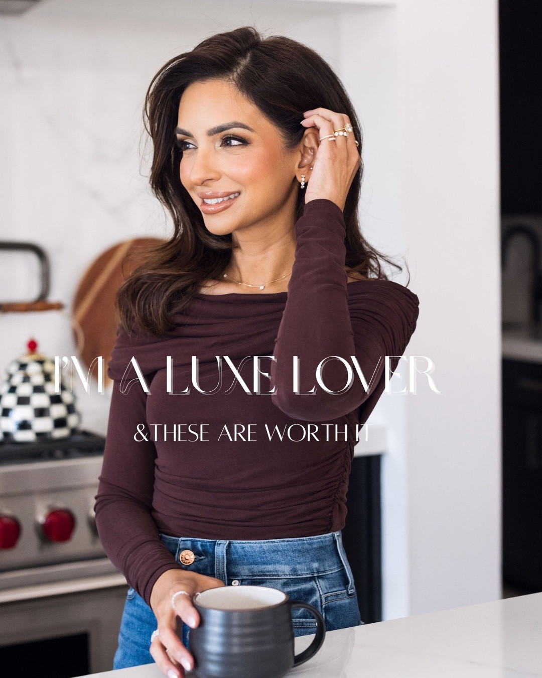 Luxe lover favs that are worth it!

Lip combo colors:
Liner in sweet talk
Lipstick in n3
Gloss 

My eternity bands are from my latest jewelry collection and you can find them all here:
https://www.seemafinejewelry.com/pages/sincerely-nasreen-collection

I do my true size in all of the shoes I linked! You can consider sizing up half in the ballet flats for some extra room!

Cashmere sweater is GORG comes in a ton of colors & on sale 