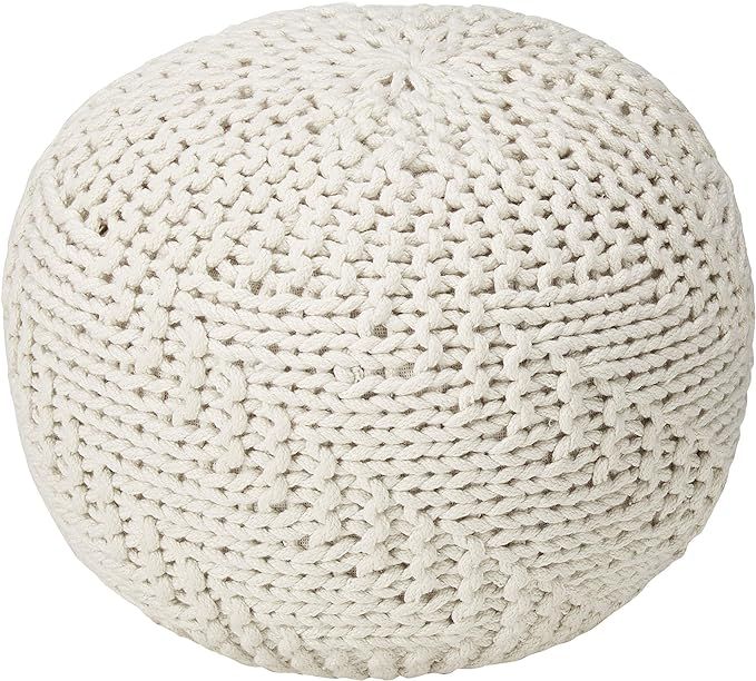 Christopher Knight Home Hazel Indoor / Outdoor Fabric Weave Pouf, Ivory | Amazon (US)