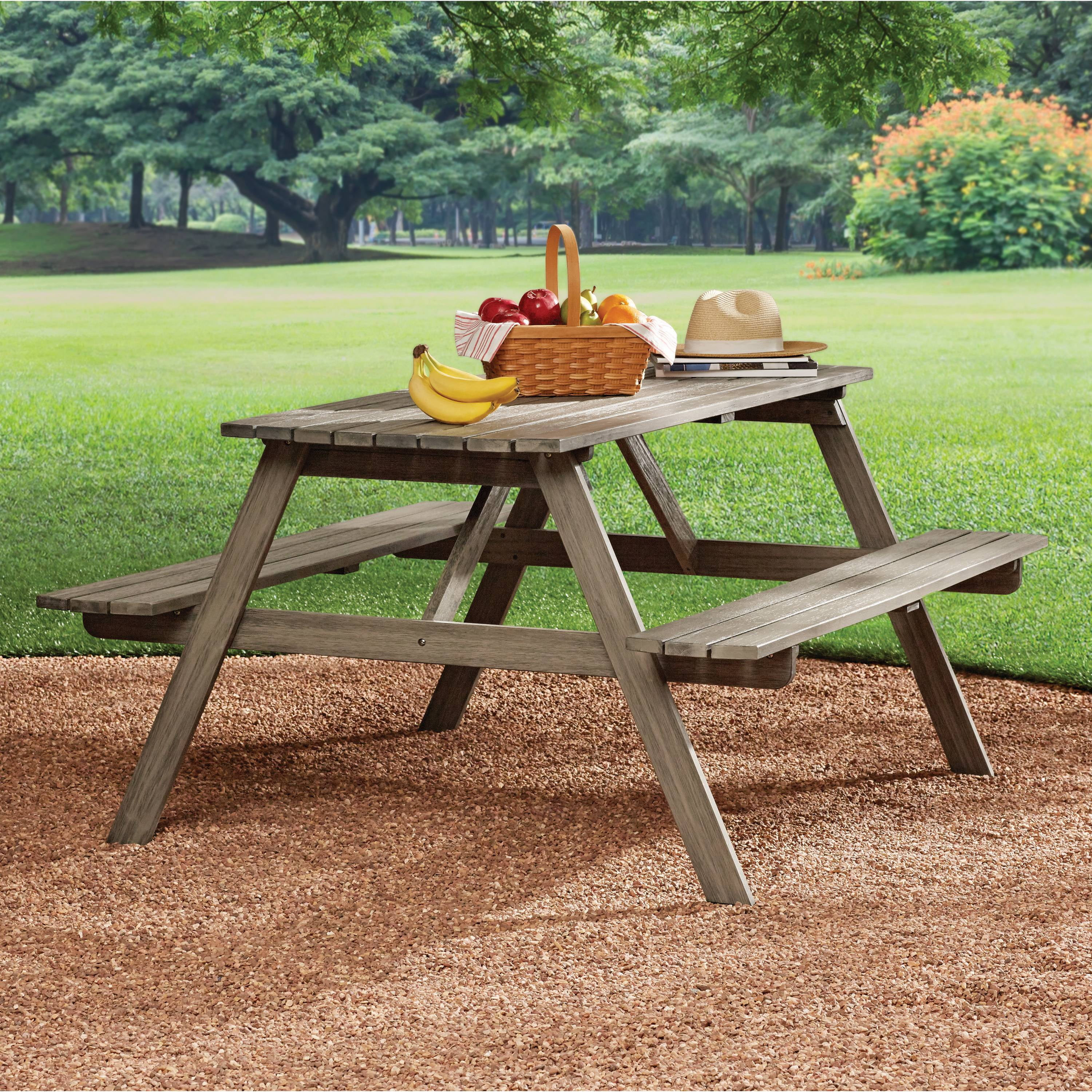 Mainstays Martis Bay Wood Outdoor Picnic Table, Gray | Walmart (US)