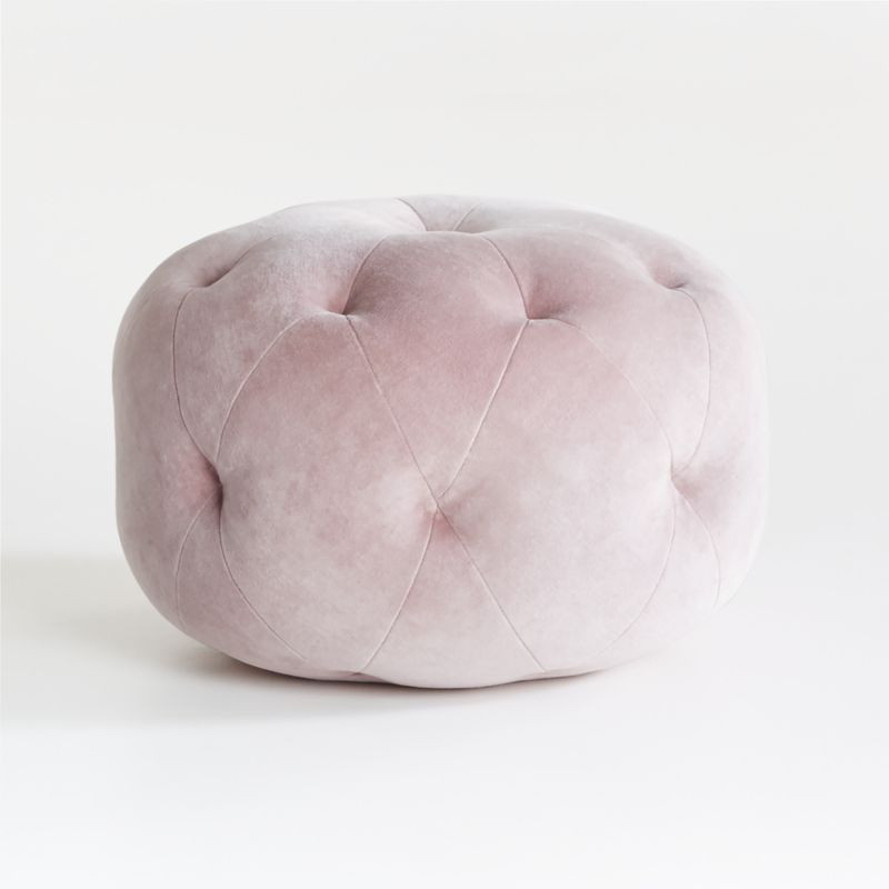Warm Taupe Velvet Pouf | Crate and Barrel | Crate & Barrel