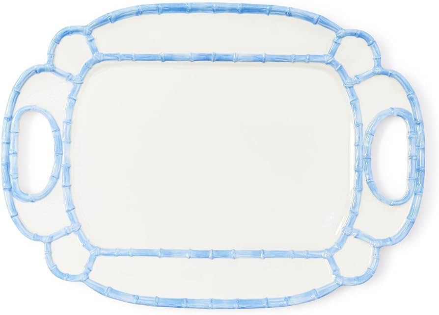 Two's Company French Blue Bamboo Touch Platter, 20-Inch, Melamine | Amazon (US)