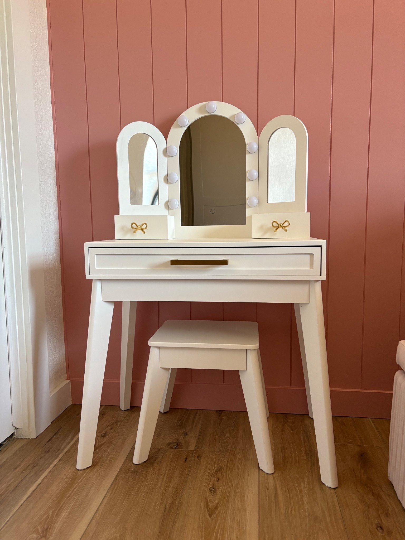 How adorable! My daughter recently got this vanity from her grandma and I did a few little adjustments on the hardware. Now it matches her room and it’s super adorable! She is literally living my childhood dream🤍 this vanity is from Sam’s club not sold online but I add some amazon ones that are cute☺️ 

#LTKmomlife #LTKGiftGuide #LTKHoliday