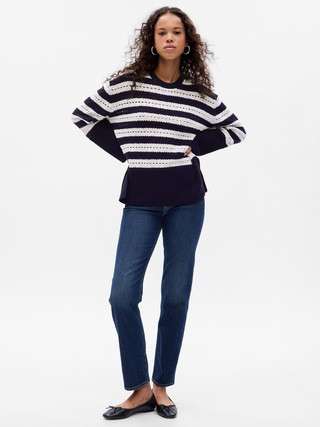 24/7 Split-Hem Crochet Sweater | Gap (US)