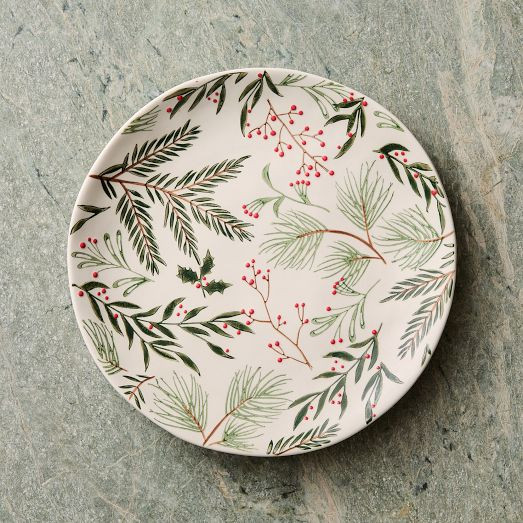 Tannenbaum Winter Berries Stoneware Dinner Plate Sets | West Elm (US)