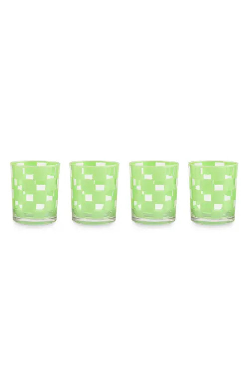 MACKENZIE CHILDS Set of 4 Green Check Acrylic Tumblers at Nordstrom | Nordstrom