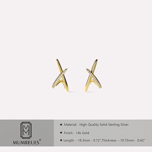 Gold Earrings for Women Trendy,14K Gold Stud Earrings Dainty Earrings Simple Minimalist Cubic Zir... | Amazon (US)