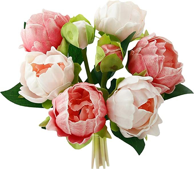 Angel Isabella Realistic Peony Bouquet - Real Touch Artificial Flowers for Decoration - Arrangeme... | Amazon (US)