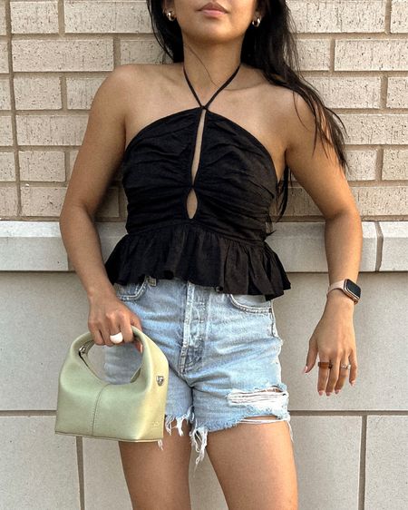 Free people tank with Agolde shorts and bob ore bag // summer style, neutral aesthetic, halter tank, meir, ameirylife 

#LTKSeasonal #LTKU #LTKstyletip