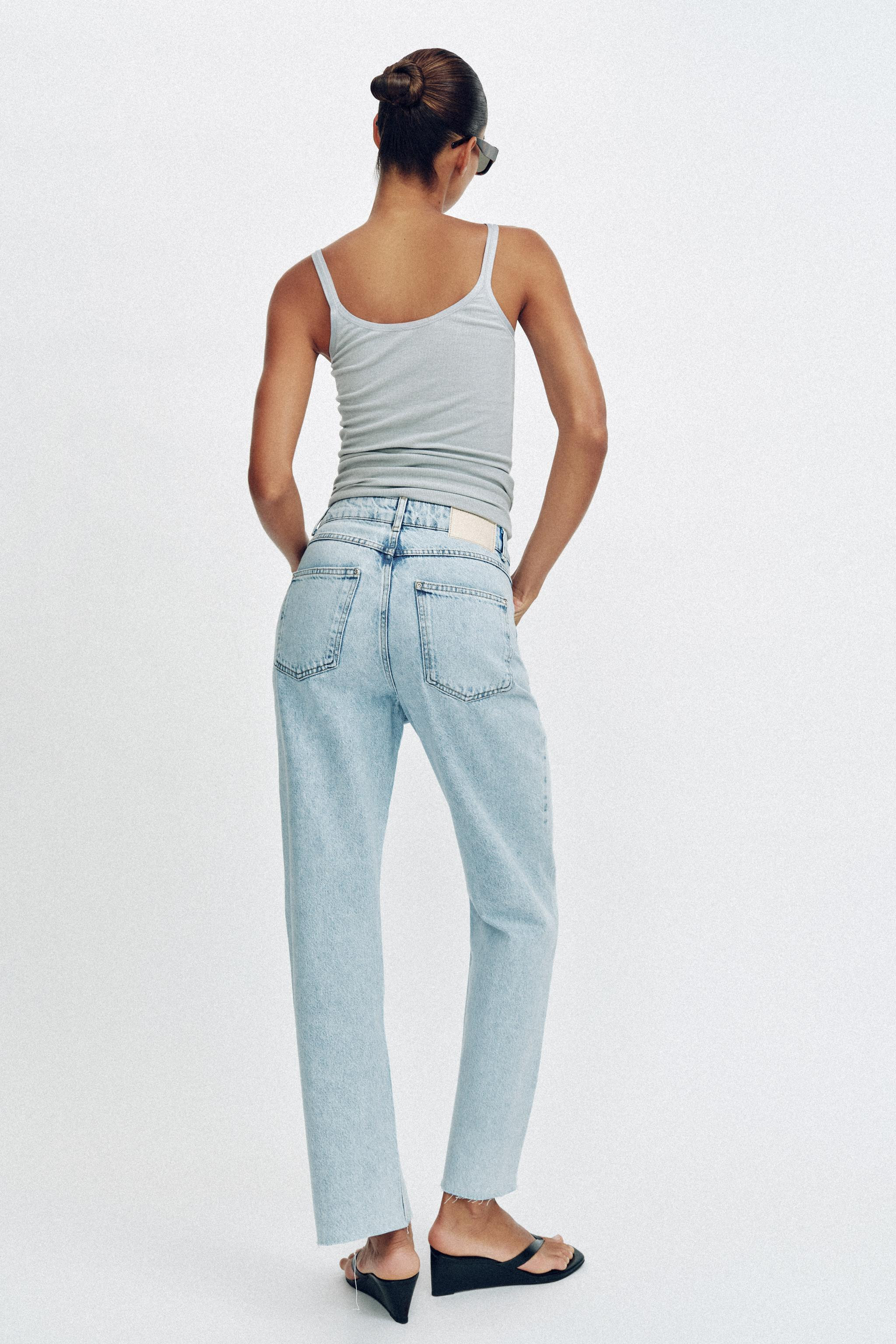 Z1975 HIGH-WAISTED CRISS-CROSS WAIST STRAIGHT JEANS | Zara US