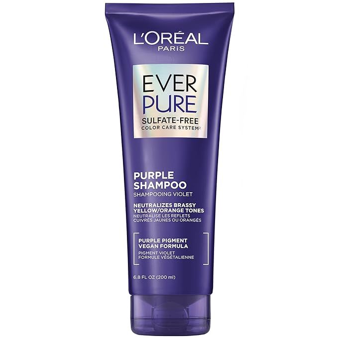 L'Oreal Paris EverPure Sulfate Free Brass Toning Purple Shampoo for Blonde, Bleached, Silver, or ... | Amazon (US)