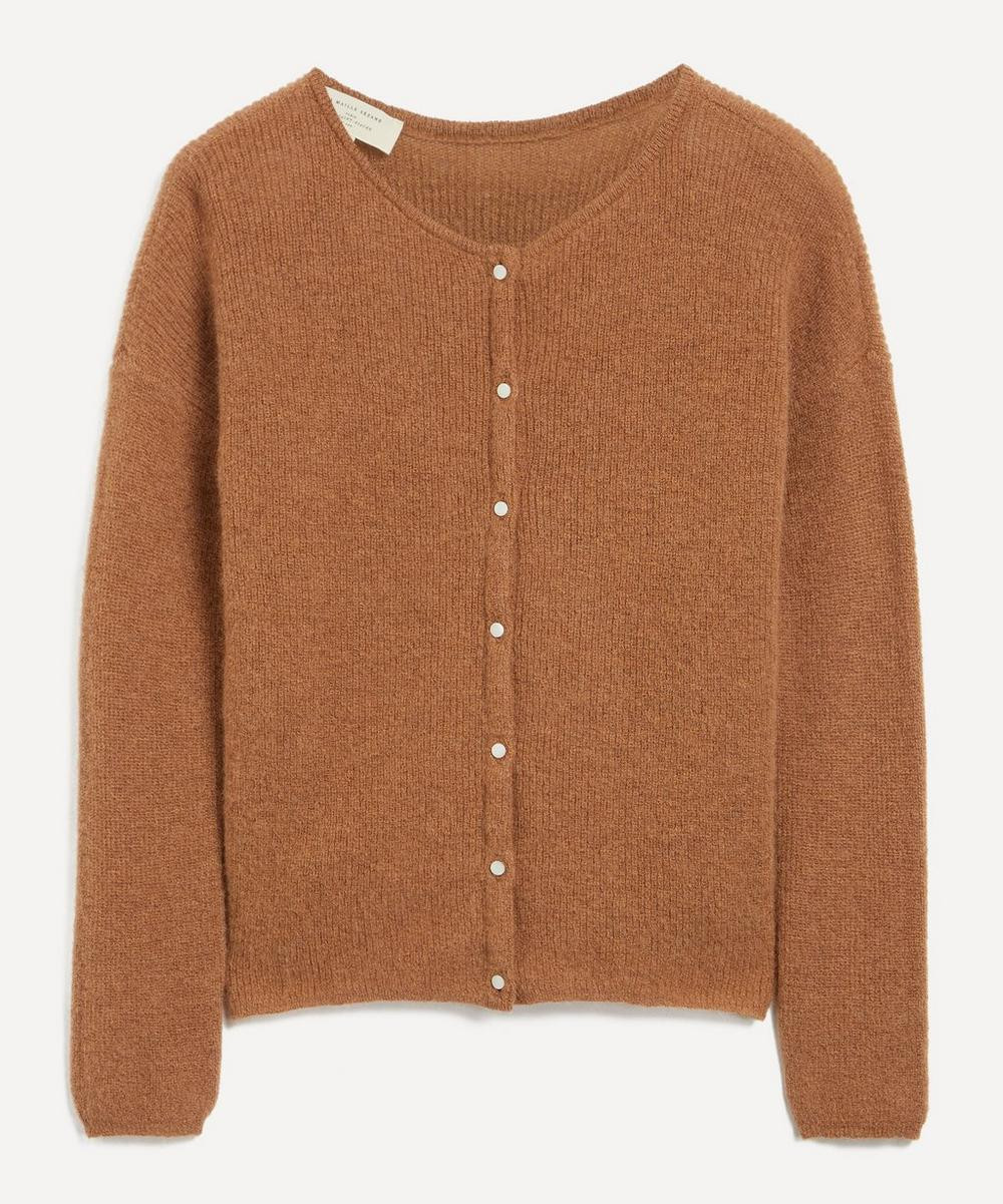 Sezane Women's Gaspard Camel Mohair-Alpaca Rib-Knit Cardigan | Liberty London (UK)