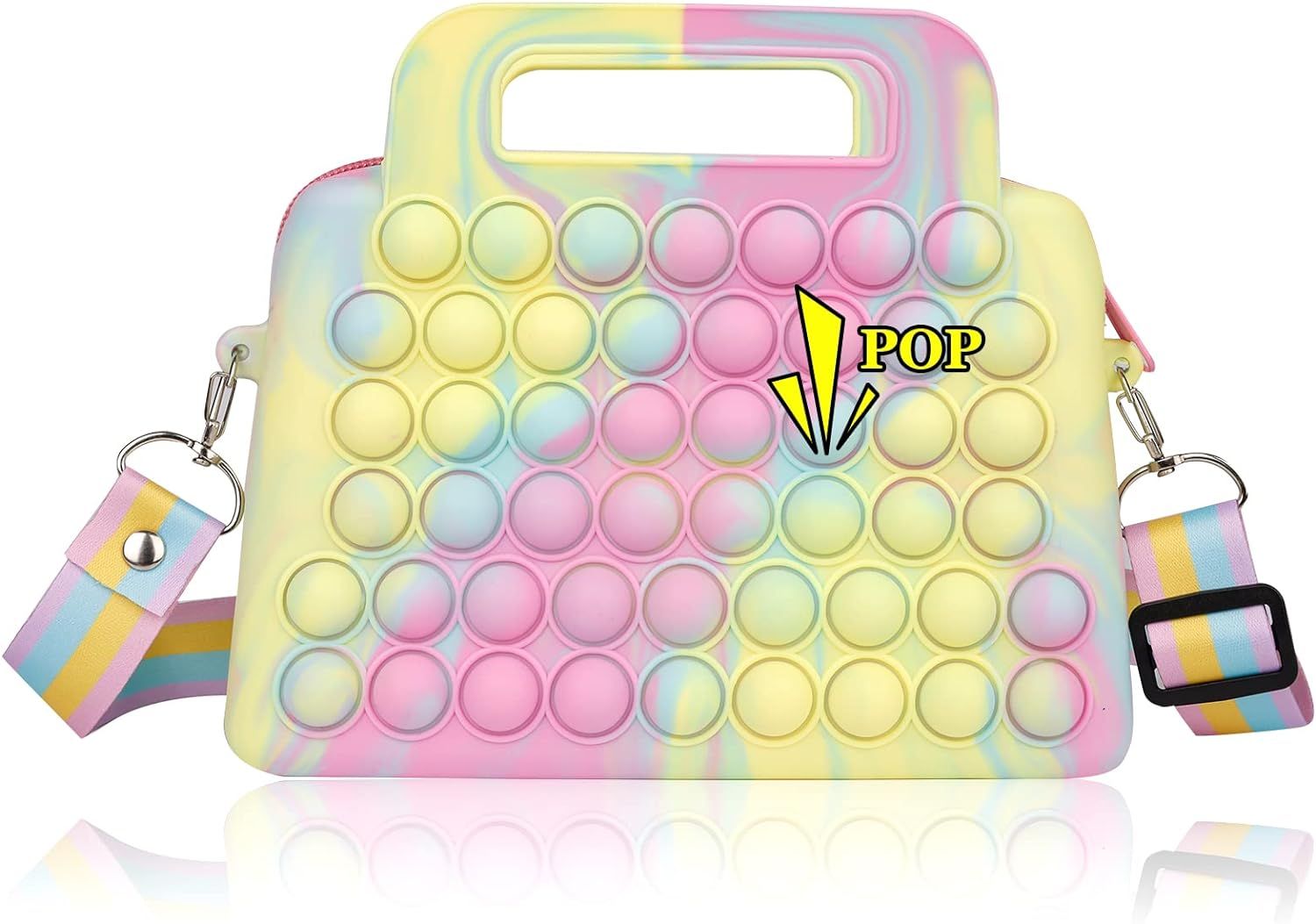 Pop Shoulder Bags Fidget Toys for Women Girls, Tie-Dye Simple Push Bubble Sensory Toy Silicone Ha... | Amazon (US)