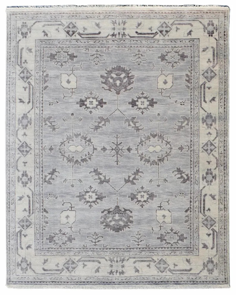 Gray Beige Oushak Rug: Hand-knotted Wool Turkish Area Rug - Etsy | Etsy (Global)