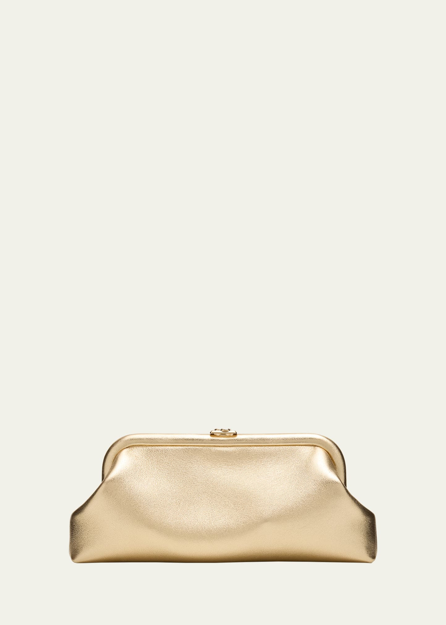 Jimmy Choo Skylar Frame Metallic Leather Clutch Bag | Bergdorf Goodman