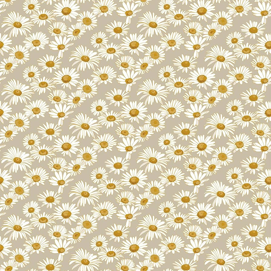 Novogratz x Tempaper Greige Daisies Removable Peel and Stick Wallpaper, 20.5 in X 16.5 ft, Made i... | Amazon (US)