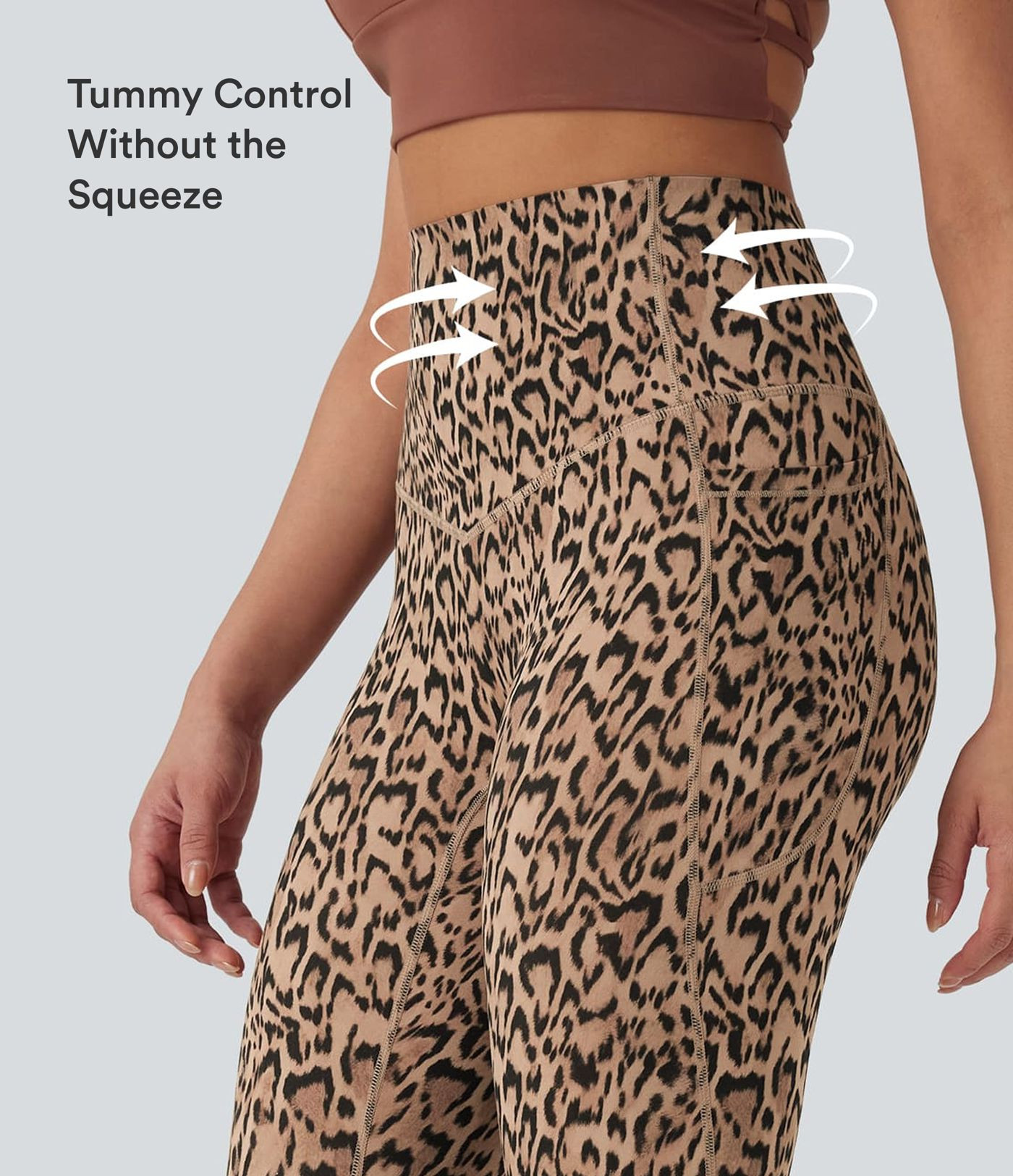 Halara UltraSculpt\u2122 Leopard Print High Waisted Tummy Control Yoga Leggings with Pockets | HALARA