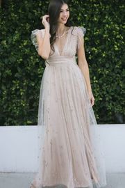Wendy Tulle Ruffle Sleeve Maxi Dress | Morning Lavender