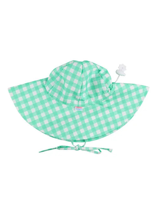 RuffleButts Unisex UPF50+ Sun Protective Hat in Spring Green Gingham at Nordstrom, Size 2-4 T | Nordstrom