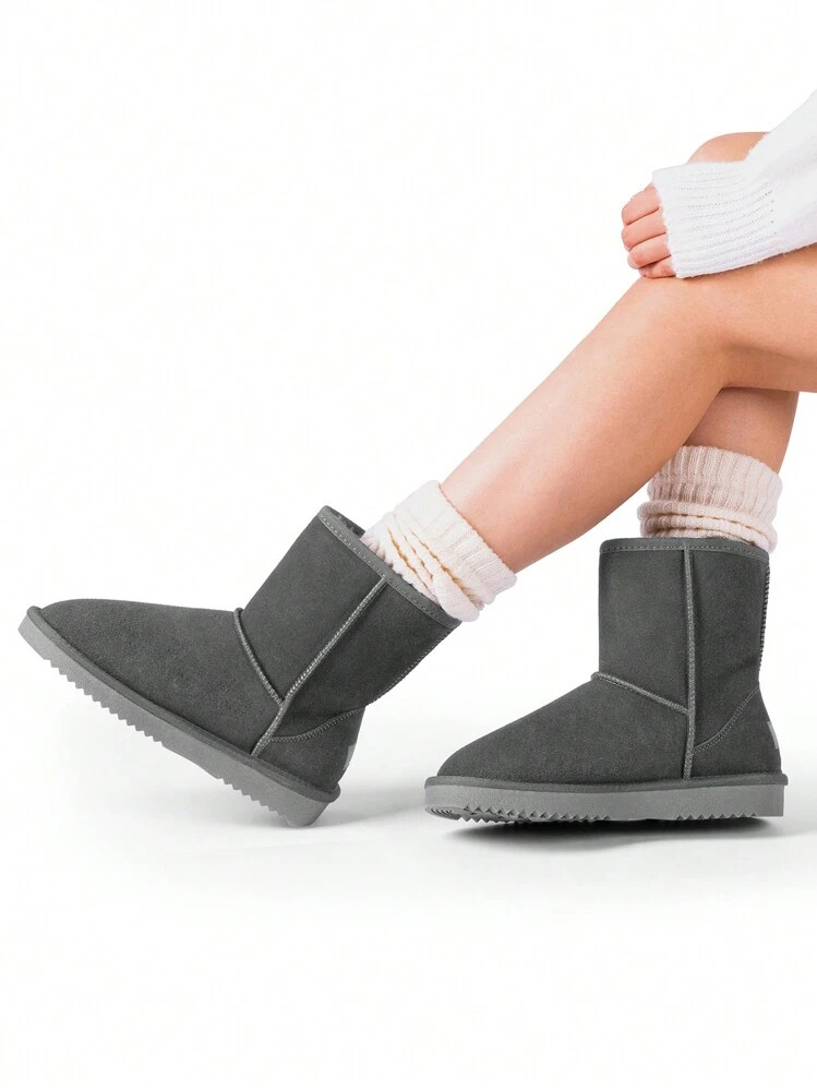 Women's Mid Calf Furry Warm Winter Snow Boots Comfortable Slip-On Outdoor And Indoor Holiday Chri... | SHEIN