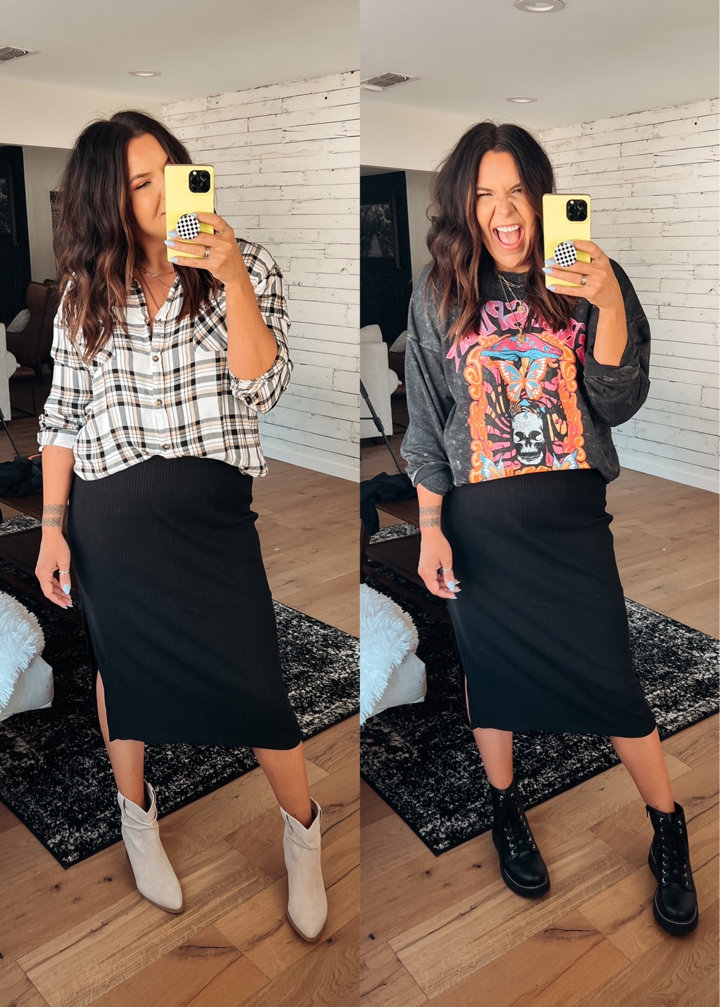 Flannel: XXL
SKIRT: Large
Sweatshirt: XL
Western Boots: If half size go up
Combat boots: true to size  

#walmartpartner @walmartfashion #ad #liketkit @shop.LTK 

#LTKunder50 #LTKstyletip #LTKshoecrush