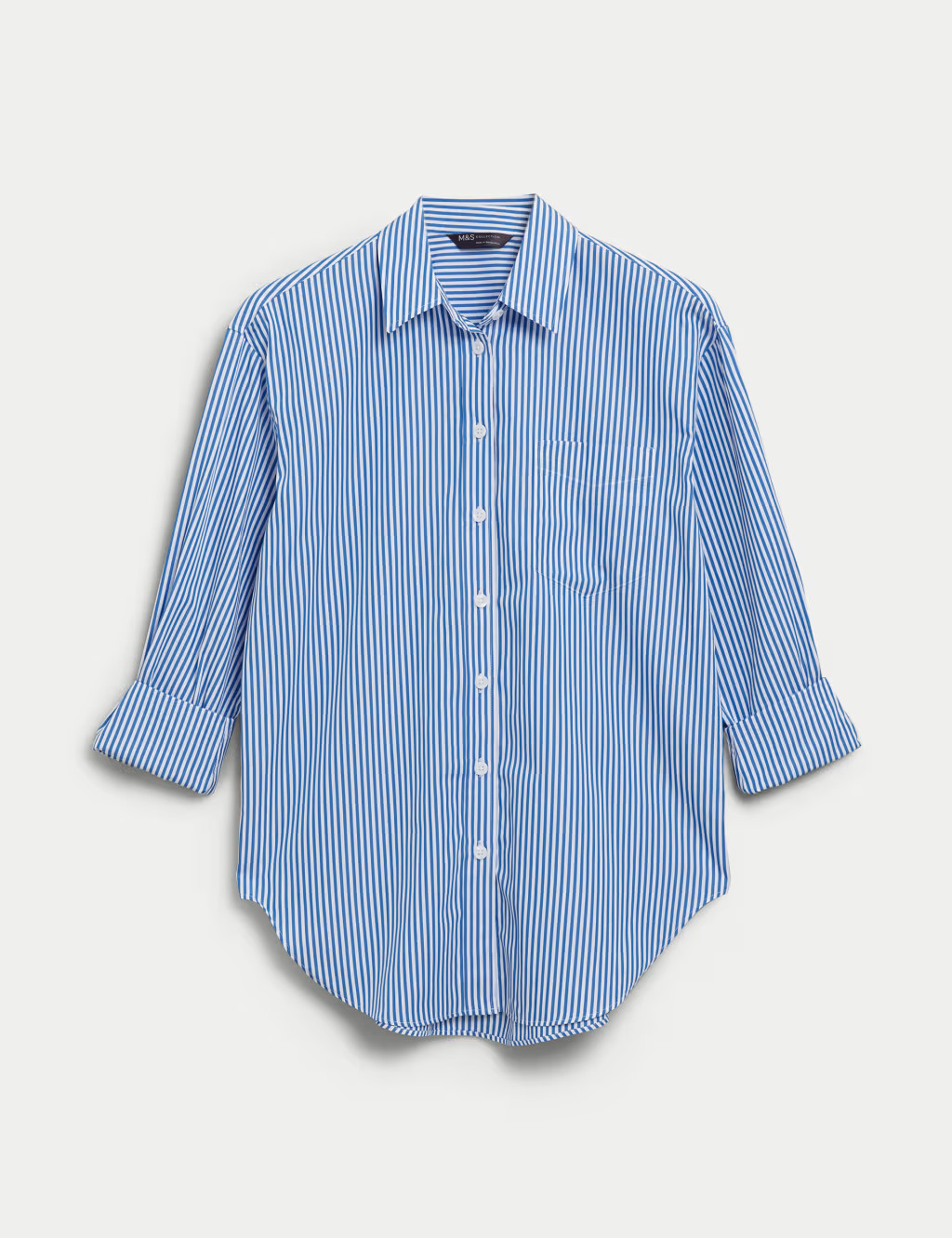 Pure Cotton Striped Oversized Girlfriend Style Shirt | Marks & Spencer (UK)