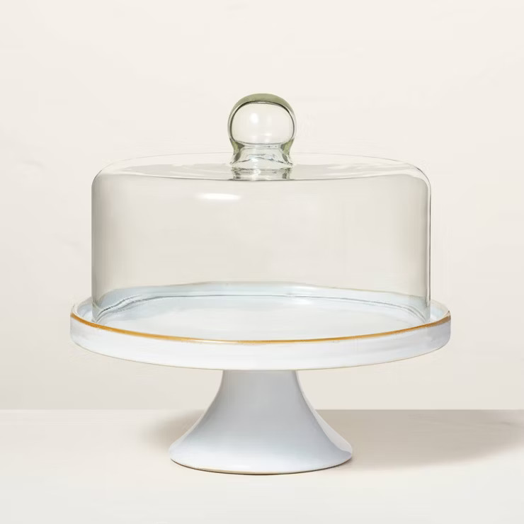 Stoneware & Glass Covered Cake Stand - Hearth & Hand™ with Magnolia | Target