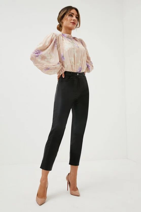 Lydia Millen Leather Slim Leg Trousers | Karen Millen UK & IE