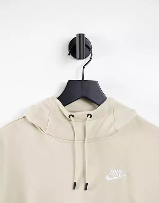 Nike Essentials side zip cropped hoodie in stone | ASOS (Global)