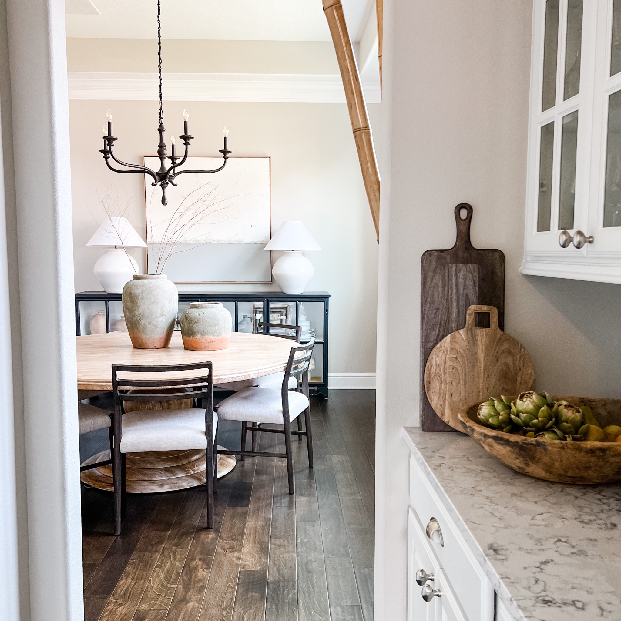From todays post a view into my dining room with a set of organic statement  vases. Shop this look here. Beigewhitegray 

#LTKSeasonal #LTKhome #LTKstyletip