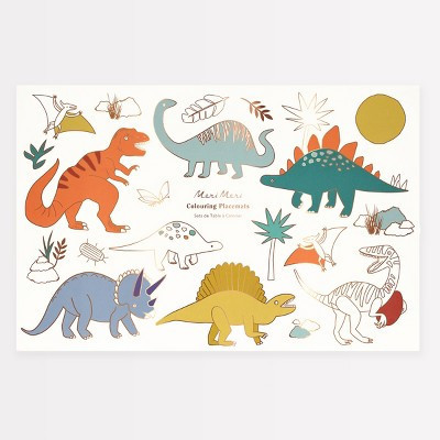 Meri Meri Dinosaurs Coloring Placemats (Pack of 8) | Target