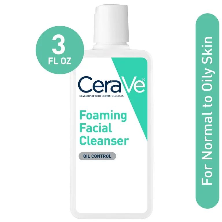 CeraVe Foaming Facial Cleanser, Daily Face Wash for Oily Skin, 3 fl oz. | Walmart (US)