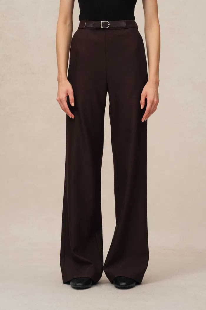 Durini Mini Flared Straight Leg Pants in Merino Wool Twill | Fabrique