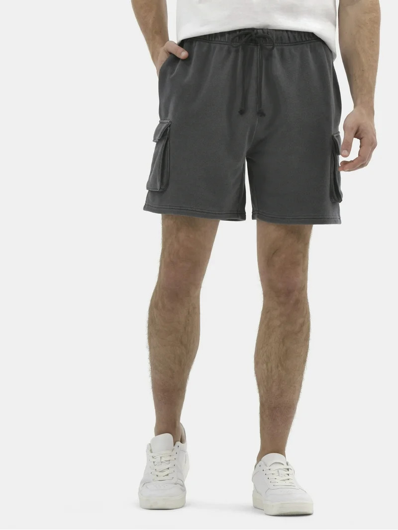 No Boundaries All Gender Soft Fleece Utility Cargo Shorts, Men's Sizes XS-5XL | Walmart (US)