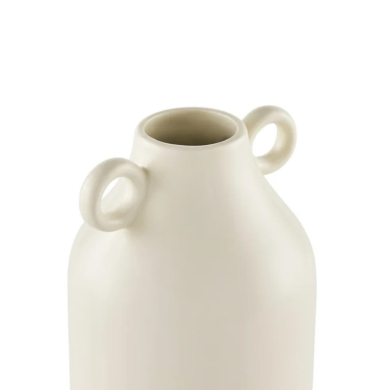 Mainstays by Becky G. & Alejandra 8" Ivory Ceramic Vase with Handles | Walmart (US)