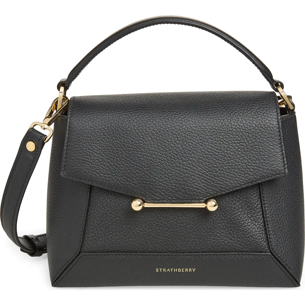 Strathberry Mosaic Leather Top Handle Bag in Black at Nordstrom | Nordstrom