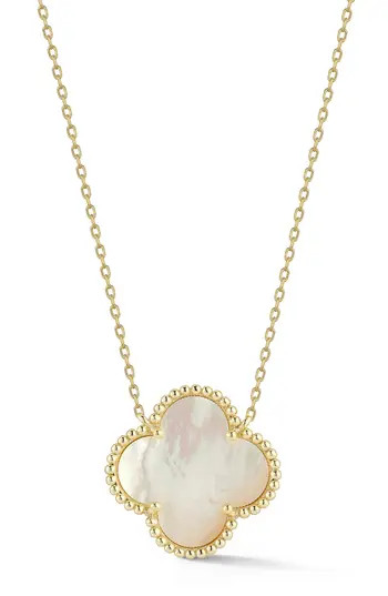 CHLOE AND MADISON Mother-of-Pearl Clover Pendant Necklace in Gold at Nordstrom Rack | Nordstrom Rack