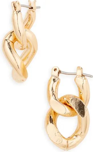 Chain Link Drop Huggie Hoop Earrings | Nordstrom