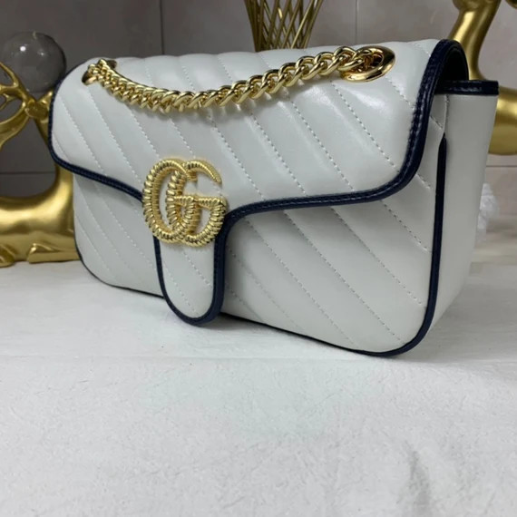 New white shoulder bag chain shoulder strap classic GG pattern gifts for women | Etsy (US)