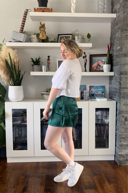 Satin skirt, emerald green, spring outfit, crop tee, tshirt, amazon outfit, date night, festival

#LTKtravel #LTKFestival #LTKmidsize