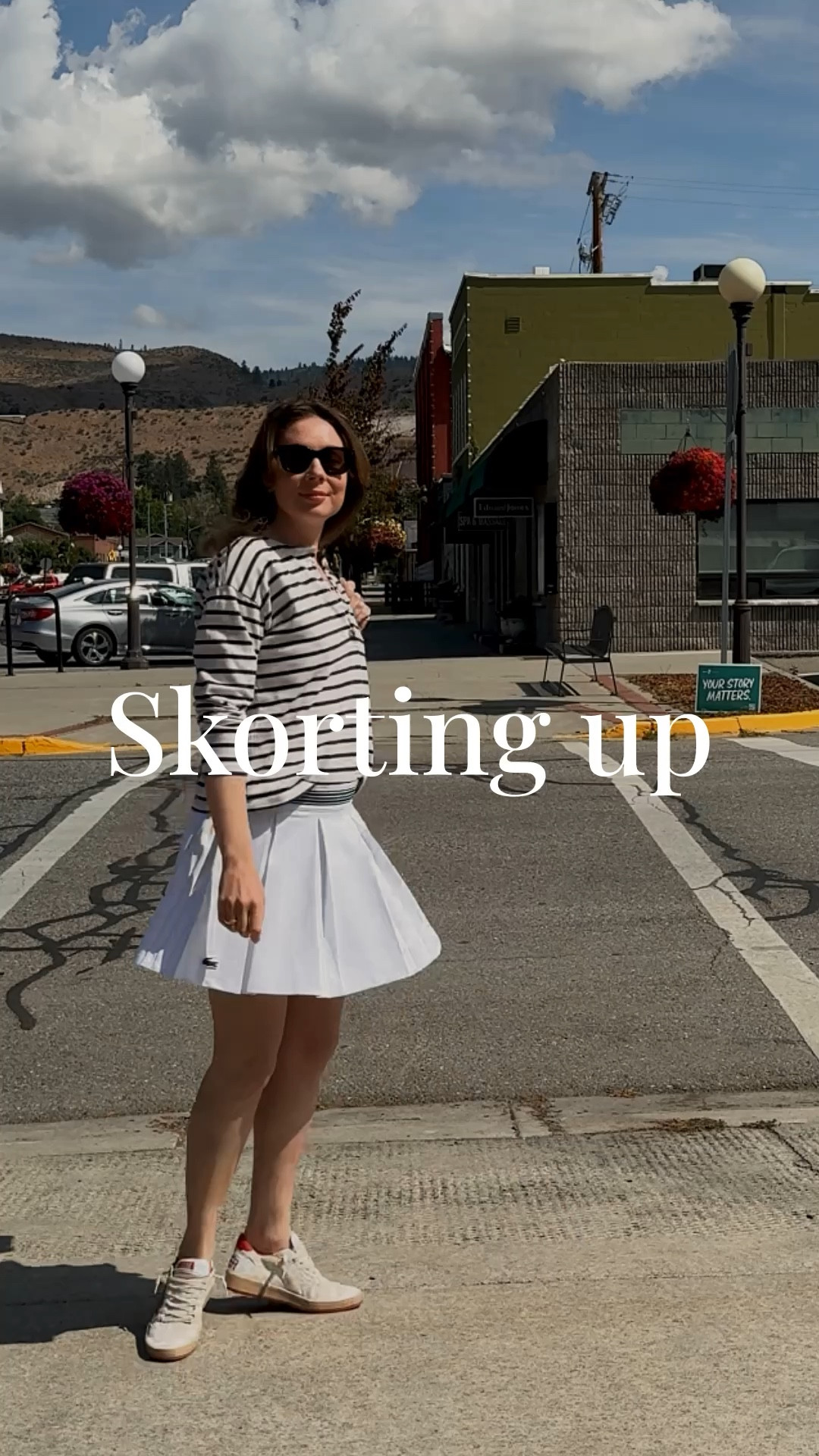 OOTD: Lacoste tennis skirt + Sézane mariniere + Golden Goose ball star sneakers 👟 + Madewell Essential bucket tote. 
For that chilly morning: as always I threw on my Zadig & Voltaire utility jacket. 

#LTKFindsUnder100 #LTKSaleAlert #LTKVideo