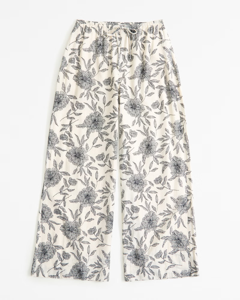 Women's Crinkle Textured Pull-On Palazzo Pant | Women's Bottoms | Abercrombie.com | Abercrombie & Fitch (US)