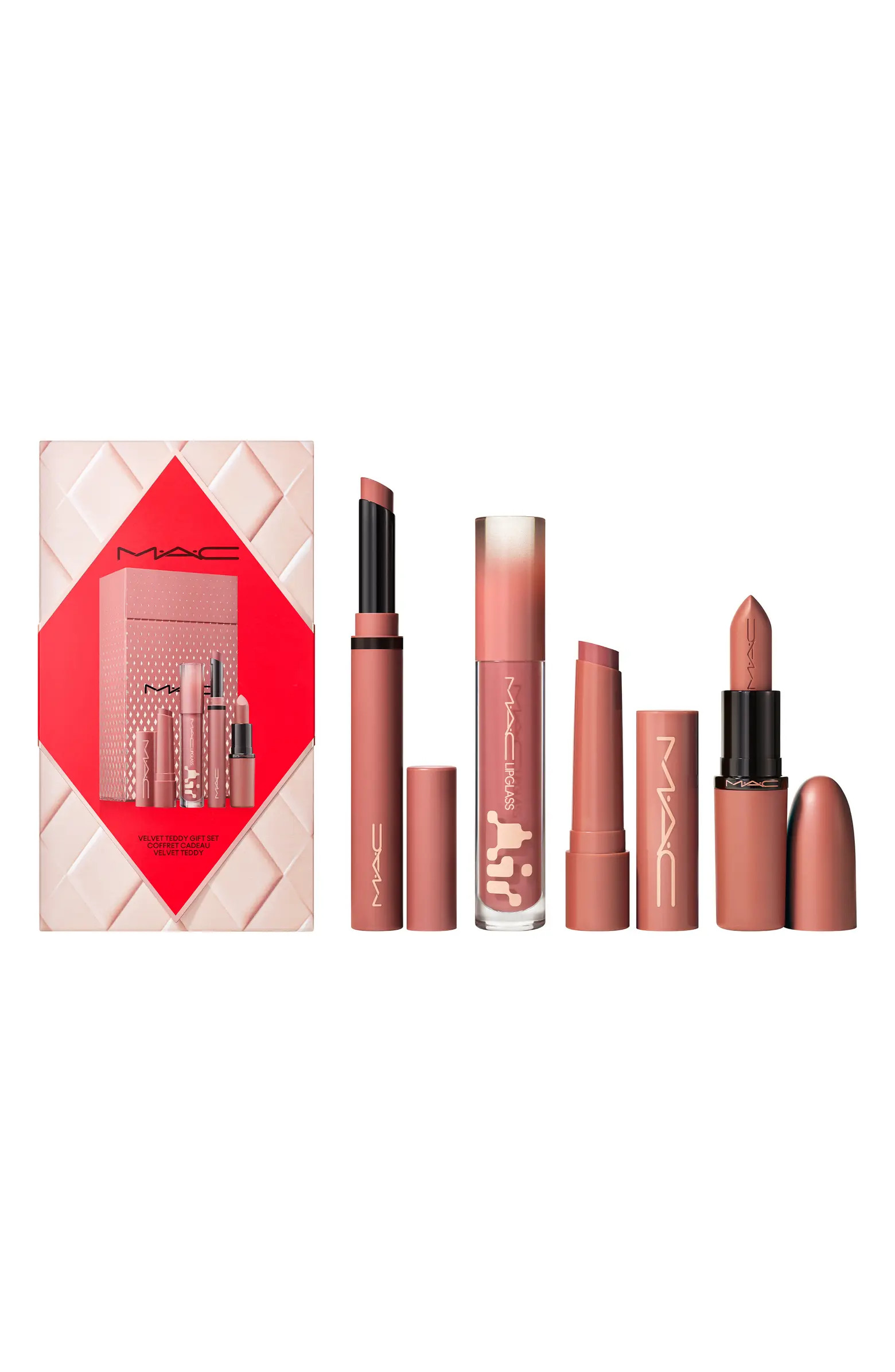 Totally Teddy Lipstick + Lip Gloss Gift Set $105 Value | Nordstrom