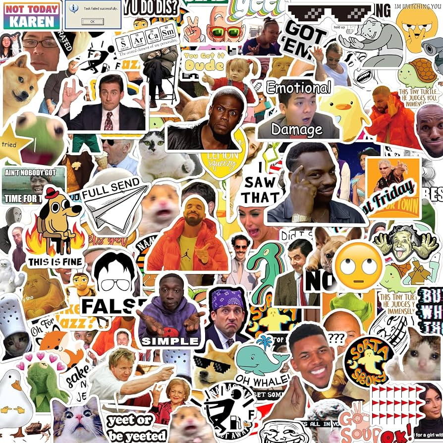 306pcs Funny Meme Vinyl Stickers Pack, Large Bulk Sticker for Laptop, Phone, Water Bottles, Compu... | Amazon (US)