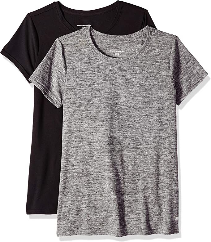 Amazon.com: Amazon Essentials Women's Tech Stretch Short-Sleeve Crewneck T-Shirt (Available in Pl... | Amazon (US)