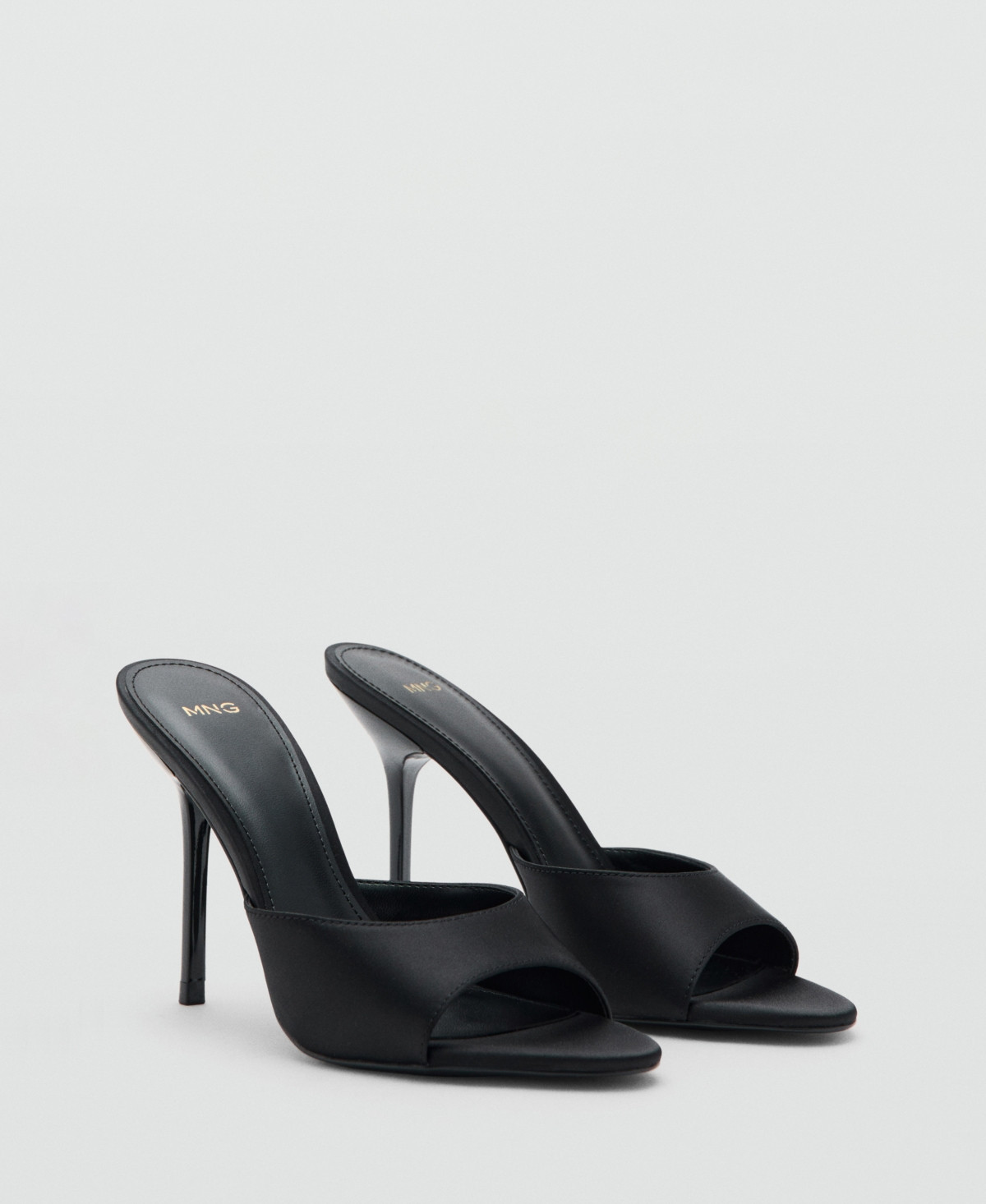 Mango Women's Satin High-Heeled Sandals - Black | Macy's